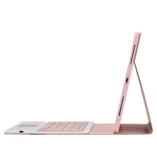 Royal Bailey Ps131c Funda Con Bluetooth Teclado Para Ipad Air 13(2024)/ipad Pro 12.9(2022/2021/2020/2018) Rosa