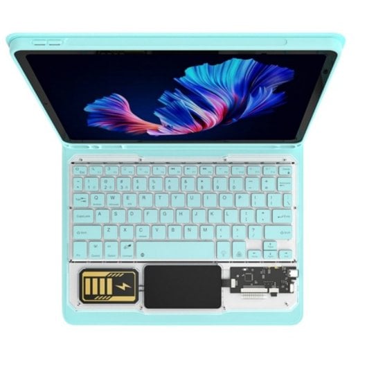 Royal Bailey Jt11-1 Funda Con Bluetooth Teclado Para Ipad Air 11(2024)/ipad Air 5 10.9(2022)/ipad Air 4 10.9(2020)/ipad Pro 11(2022/2021/2020/2018) Azul
