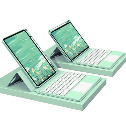 Royal Bailey Sx129c Funda Con Bluetooth Teclado Para Ipad Air 13(2024)/ipad Pro 12.9(2022/2021/2020/2018) Verde