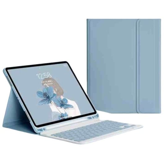 Royal Bailey Ps131d-1 Funda Con Bluetooth Teclado Para Ipad Air 13(2024)/ipad Pro 12.9(2022/2021/2020/2018) Azul