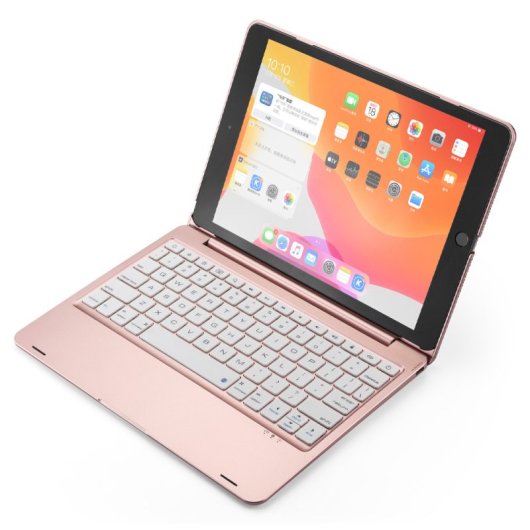 Royal Bailey F102b Funda Con Bluetooth Teclado Para Ipad 10.2(2021/2020/2019)/ipad Air 10.5/ipad Pro 10.5 Rosa