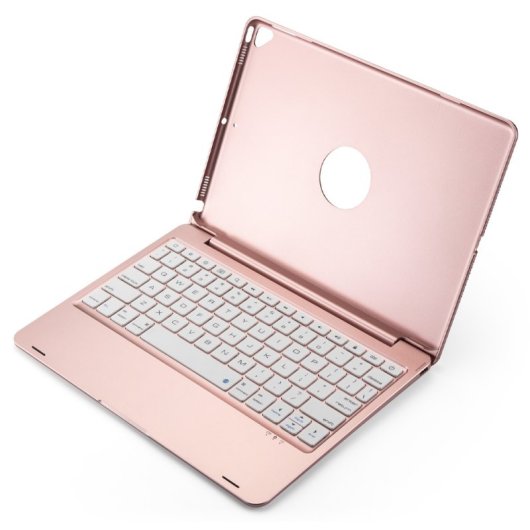 Royal Bailey F102b Funda Con Bluetooth Teclado Para Ipad 10.2(2021/2020/2019)/ipad Air 10.5/ipad Pro 10.5 Rosa