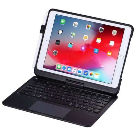 Royal Bailey Q7 Funda Con Bluetooth Teclado Para Ipad 10.2(2021/2020/2019)/ipad Air 10.5/ipad Pro 10.5 Negro