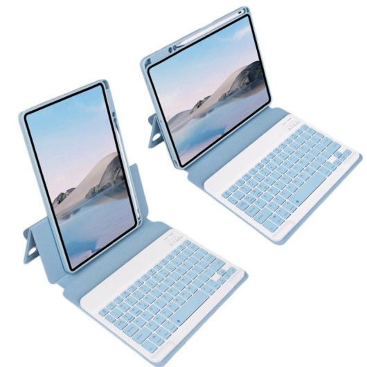 Royal Bailey Sx12 Funda Con Bluetooth Teclado Para Ipad 10.2(2021/2020/2019)/ipad Air 10.5/ipad Pro 10.5 Azul
