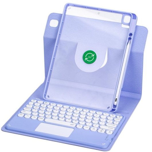 Royal Bailey Pd-e12 Funda Con Bluetooth Teclado Para Ipad 10.2(2021/2020/2019)/ipad Air 10.5/ipad Pro 10.5 Morado
