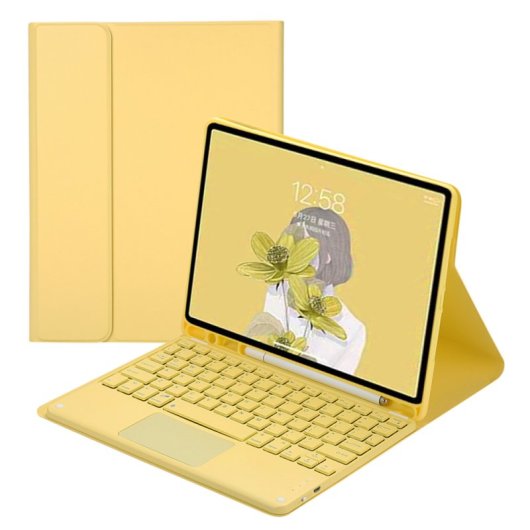 Royal Bailey Ts11c Funda Con Bluetooth Teclado Para Ipad Air 11(2024)/ipad Air 5 10.9(2022)/ipad Air 4 10.9(2020)/ipad Pro 11(2022/2021/2020/2018) Amarillo