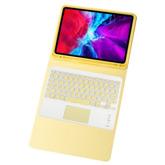 Royal Bailey Ps12t Funda Con Bluetooth Teclado Para Ipad 10.2(2021/2020/2019)/ipad Air 10.5/ipad Pro 10.5 Amarillo