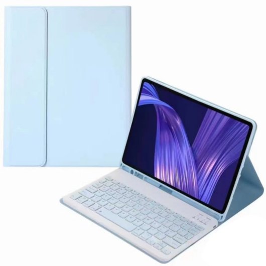 Royal Bailey Ps131d Funda Con Bluetooth Teclado Para Ipad Air 13(2024)/ipad Pro 12.9(2022/2021/2020/2018) Azul