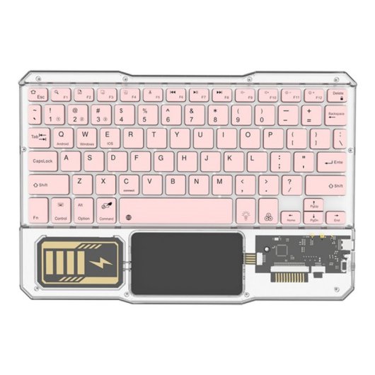 Royal Bailey Jt12-1 Funda Con Bluetooth Teclado Para Ipad 10.2(2021/2020/2019)/ipad Air 10.5/ Pro10.5 Rosa