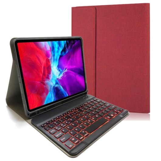 Royal Bailey Rk11d Funda Con Bluetooth Teclado Para Ipad Air 11(2024)/ipad Air 5 10.9(2022)/ipad Air 4 10.9(2020)/ipad Pro 11(2022/2021/2020/2018) Rojo