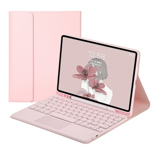 Royal Bailey Ts11c Funda Con Bluetooth Teclado Para Ipad Air 11(2024)/ipad Air 5 10.9(2022)/ipad Air 4 10.9(2020)/ipad Pro 11(2022/2021/2020/2018) Rosa