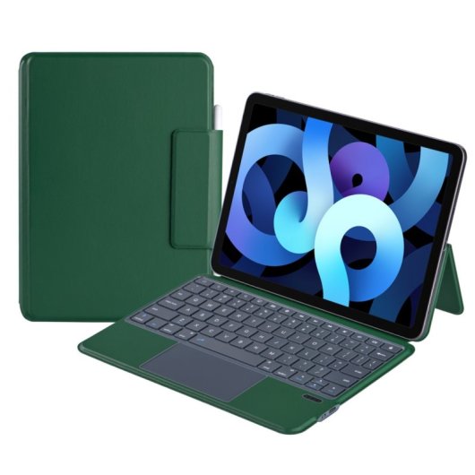Royal Bailey J3125-6d-1 Funda Con Bluetooth Teclado Para Ipad Air 11(2024)/ipad Air 5 10.9(2022)/ipad Air 4 10.9(2020)/ipad Pro 11(2022/2021/2020/2018) Verde