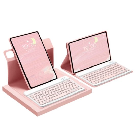 Royal Bailey Rt102 Funda Con Bluetooth Teclado Para Ipad 10.2(2021/2020/2019)/ipad Air 10.5/ipad Pro 10.5 Rosa