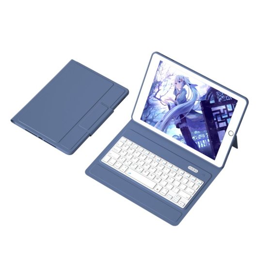 Royal Bailey T1082 Funda Con Bluetooth Teclado Para Ipad 10.2(2021/2020/2019)/ipad Air 10.5/ipad Pro 10.5 Morado
