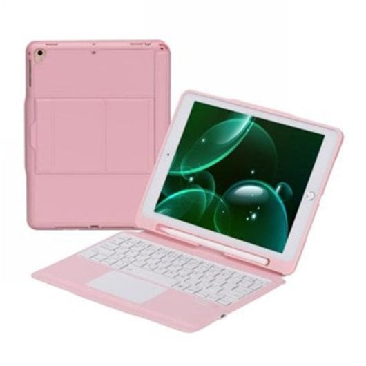Royal Bailey T206 Funda Con Bluetooth Teclado Para Ipad 10.2(2021/2020/2019)/ipad Air 10.5/ipad Pro 10.5 Rosa