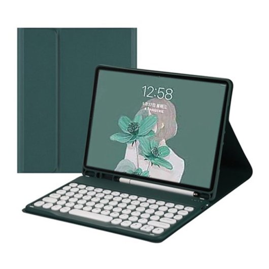 Royal Bailey Ts45 Funda Con Bluetooth Teclado Para Ipad Mini 1/2/3/4/5 Verde