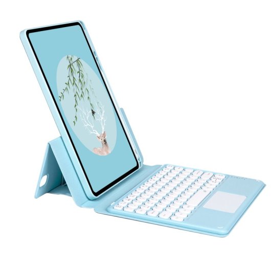 Royal Bailey Sy131c Funda Con Bluetooth Teclado Para Ipad Air 13(2024)/ipad Pro 12.9(2022/2021/2020/2018) Azul