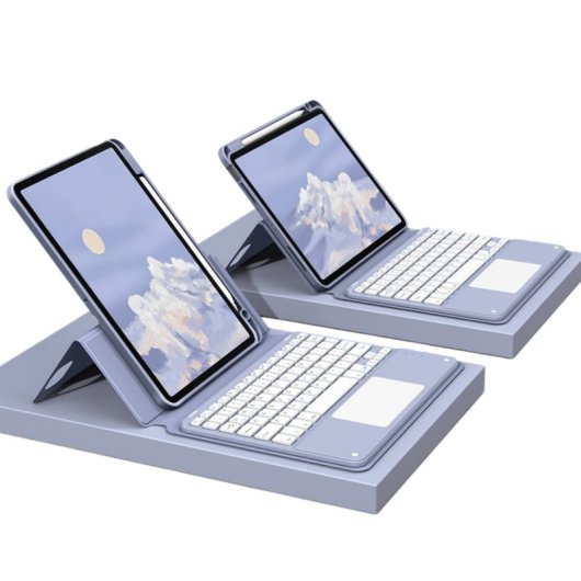 Royal Bailey Sx129c Funda Con Bluetooth Teclado Para Ipad Air 13(2024)/ipad Pro 12.9(2022/2021/2020/2018) Morado