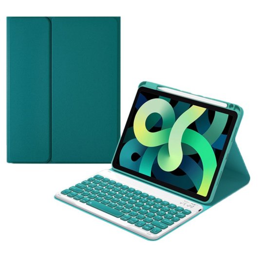 Royal Bailey Hf102 Funda Con Bluetooth Teclado Para Ipad 10.2(2021/2020/2019)/ipad Air 10.5/ipad Pro 10.5 Verde