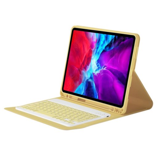 Royal Bailey Ps131 Funda Con Bluetooth Teclado Para Ipad Air 13(2024)/ipad Pro 12.9(2022/2021/2020/2018) Amarillo