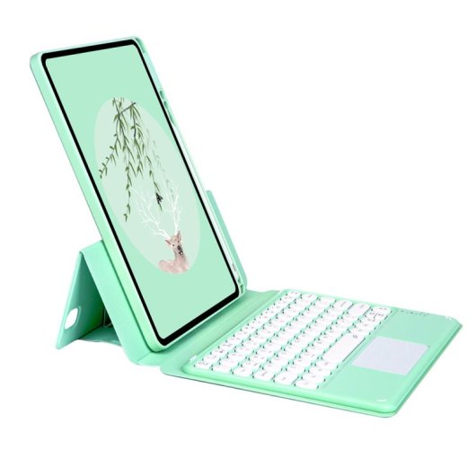 Royal Bailey Sy131c Funda Con Bluetooth Teclado Para Ipad Air 13(2024)/ipad Pro 12.9(2022/2021/2020/2018) Verde