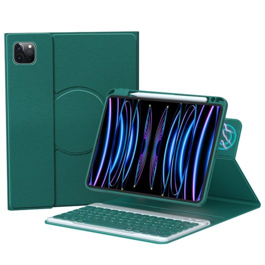 Royal Bailey Hd11 Funda Con Bluetooth Teclado Para Ipad Air 11(2024)/ipad Air 5 10.9(2022)/ipad Air 4 10.9(2020)/ipad Pro 11(2022/2021/2020/2018) Verde