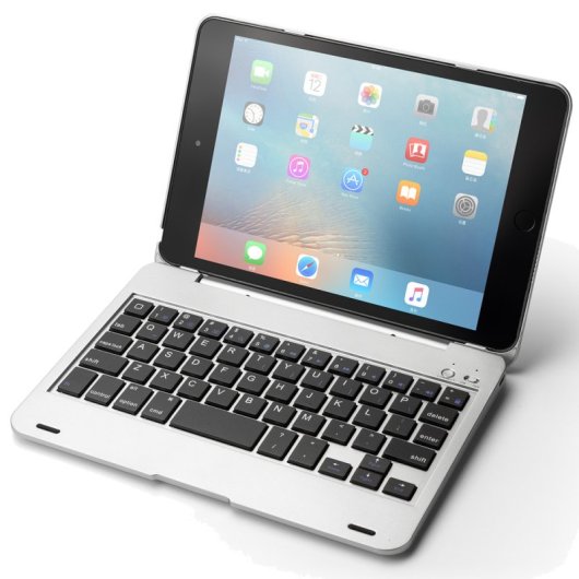 Royal Bailey F1+ Funda Con Bluetooth Teclado Para Ipad Mini 1/2/3/4/5 Plata Plata