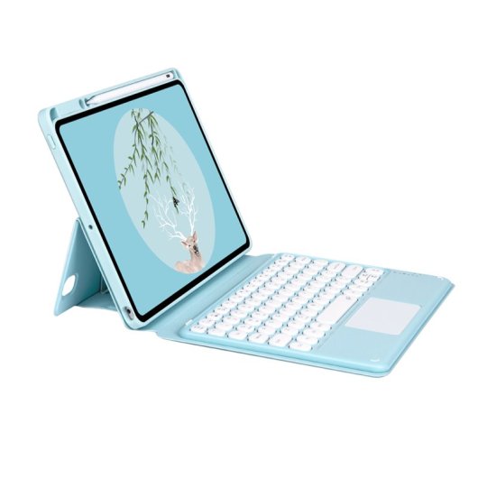 Royal Bailey Sy12c Funda Con Bluetooth Teclado Para Ipad 10.2(2021/2020/2019)/ipad Air 10.5/ipad Pro 10.5 Azul