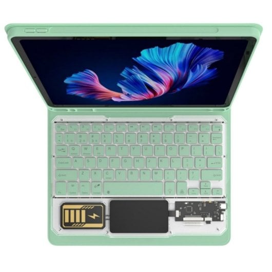 Royal Bailey Jt11-1 Funda Con Bluetooth Teclado Para Ipad Air 11(2024)/ipad Air 5 10.9(2022)/ipad Air 4 10.9(2020)/ipad Pro 11(2022/2021/2020/2018) Verde