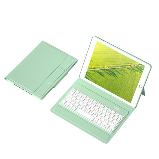 Royal Bailey T1082 Funda Con Bluetooth Teclado Para Ipad 10.2(2021/2020/2019)/ipad Air 10.5/ipad Pro 10.5 Verde