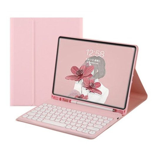 Royal Bailey Ts45 Funda Con Bluetooth Teclado Para Ipad Mini 1/2/3/4/5 Rosa