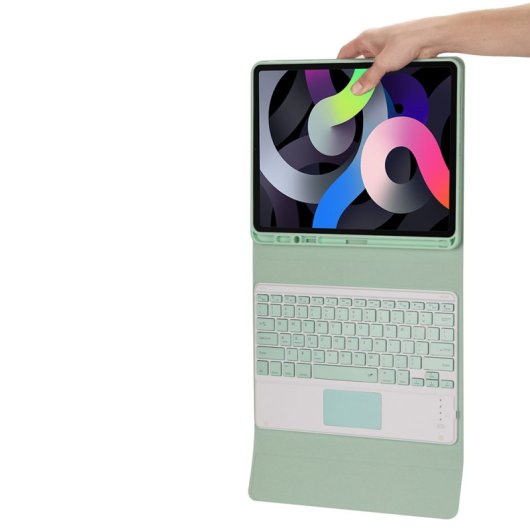 Royal Bailey Ps131c Funda Con Bluetooth Teclado Para Ipad Air 13(2024)/ipad Pro 12.9(2022/2021/2020/2018) Verde