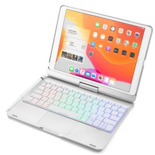 Royal Bailey F129ats-1 Funda Con Bluetooth Teclado Para Ipad Air 13(2024)/ipad Pro 12.9(2022/2021/2020/2018) Plata