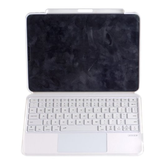 Royal Bailey Pj5026-3d Funda Con Bluetooth Teclado Para Ipad Air 11(2024)/ipad Air 5 10.9(2022)/ipad Air 4 10.9(2020)/ipad Pro 11(2022/2021/2020/2018)
 Blanco