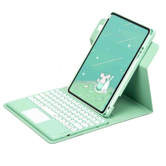 Royal Bailey Pd-e12-1 Funda Con Bluetooth Teclado Para Ipad 10.2(2021/2020/2019)/ipad Air 10.5/ipad Pro 10.5 Verde