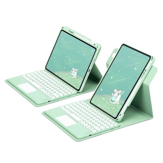 Royal Bailey Pd-e12-1 Funda Con Bluetooth Teclado Para Ipad 10.2(2021/2020/2019)/ipad Air 10.5/ipad Pro 10.5 Verde