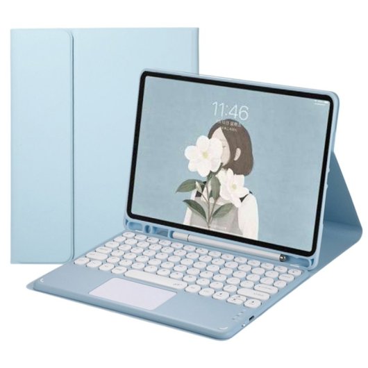 Royal Bailey Ty12c Funda Con Bluetooth Teclado Para Ipad 10.2(2021/2020/2019)/ipad Air 10.5/ipad Pro 10.5 Azul