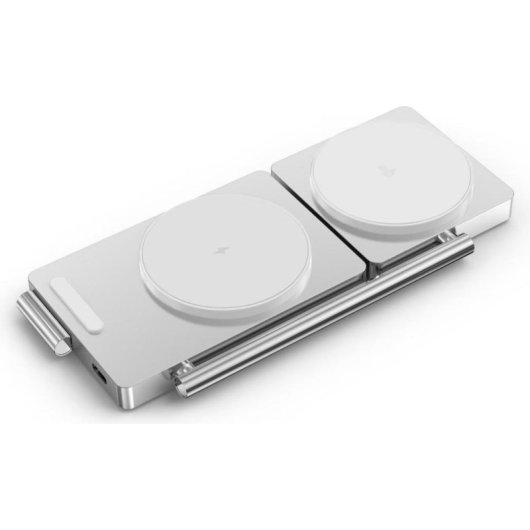 Cargador inalámbrico XtremeMac X-Station 3 en 1 gris con MagSafe y Qi