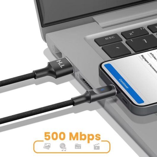 Cavo USB-A a USB-C Avizar con LED di Ricarica 1,5 m