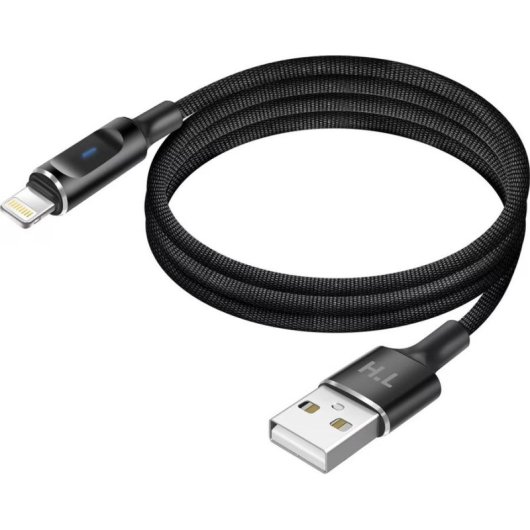 Cabo USB-A para Lightning Avizar KBL-HL-LED-IP5 1,5 m com LED preto