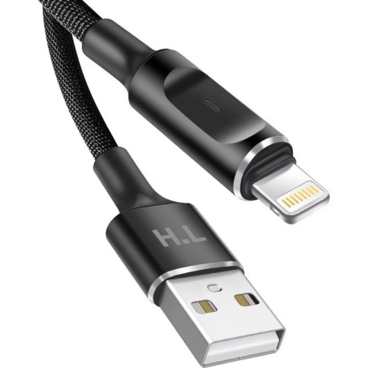 Cabo USB-A para Lightning Avizar KBL-HL-LED-IP5 1,5 m com LED preto
