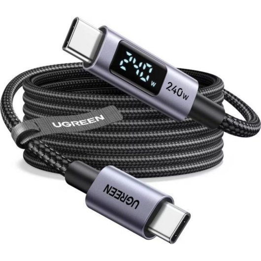 USB-C Kabel Ugreen 240W 3 m mit digitalem Display und Textilummantelung