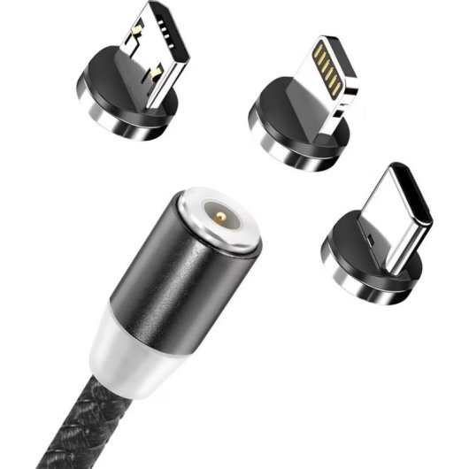 Cabo USB Avizar 3 em 1 magnetico 1 m
