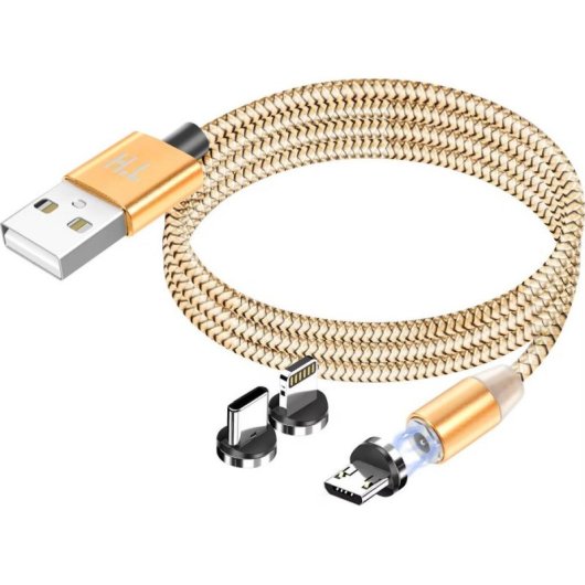 Cavo di ricarica 3-in-1 magnetico Avizar USB-A a USB-C/Lightning/Micro-USB