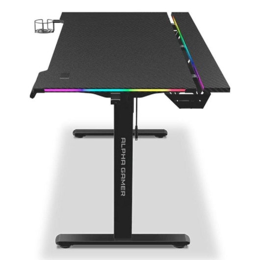 Scrivania Gaming Alpha Gamer Zorya 140cm Agglomerato Acciaio LED RGB