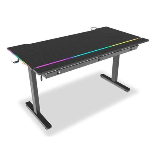 Scrivania Gaming Alpha Gamer Zorya 140cm Agglomerato Acciaio LED RGB