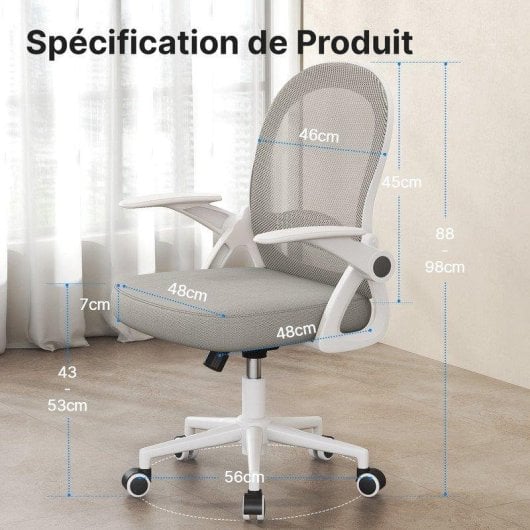 Sedia da ufficio Naspaluro Ergonomica Mesh Respirante Altezza Regolabile