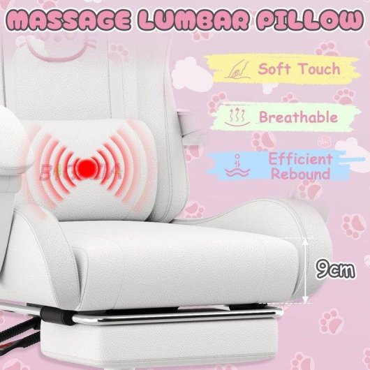 Silla Gaming para Niños Naspaluro Ergonómica Ajustable con Reposapiés