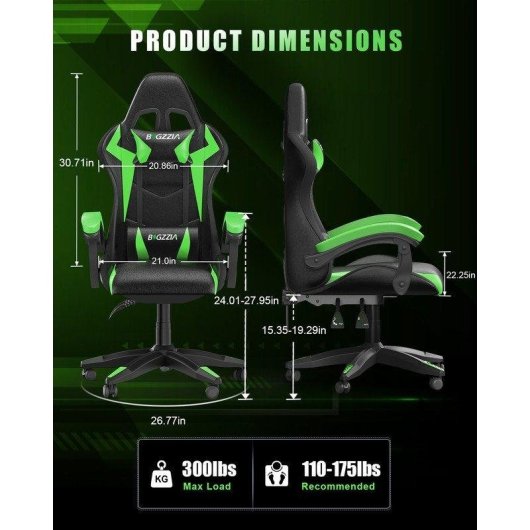 Chaise Gaming Naspaluro RGB LED Support Lombaire Repose-bras