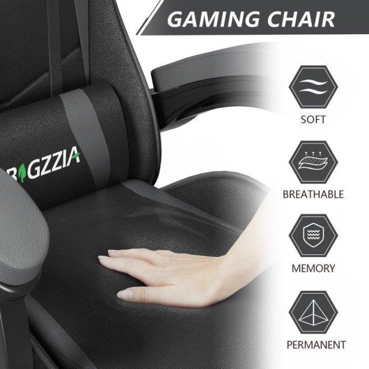 Silla gaming Naspaluro ergonómica piel sintética soporte lumbar reclinable